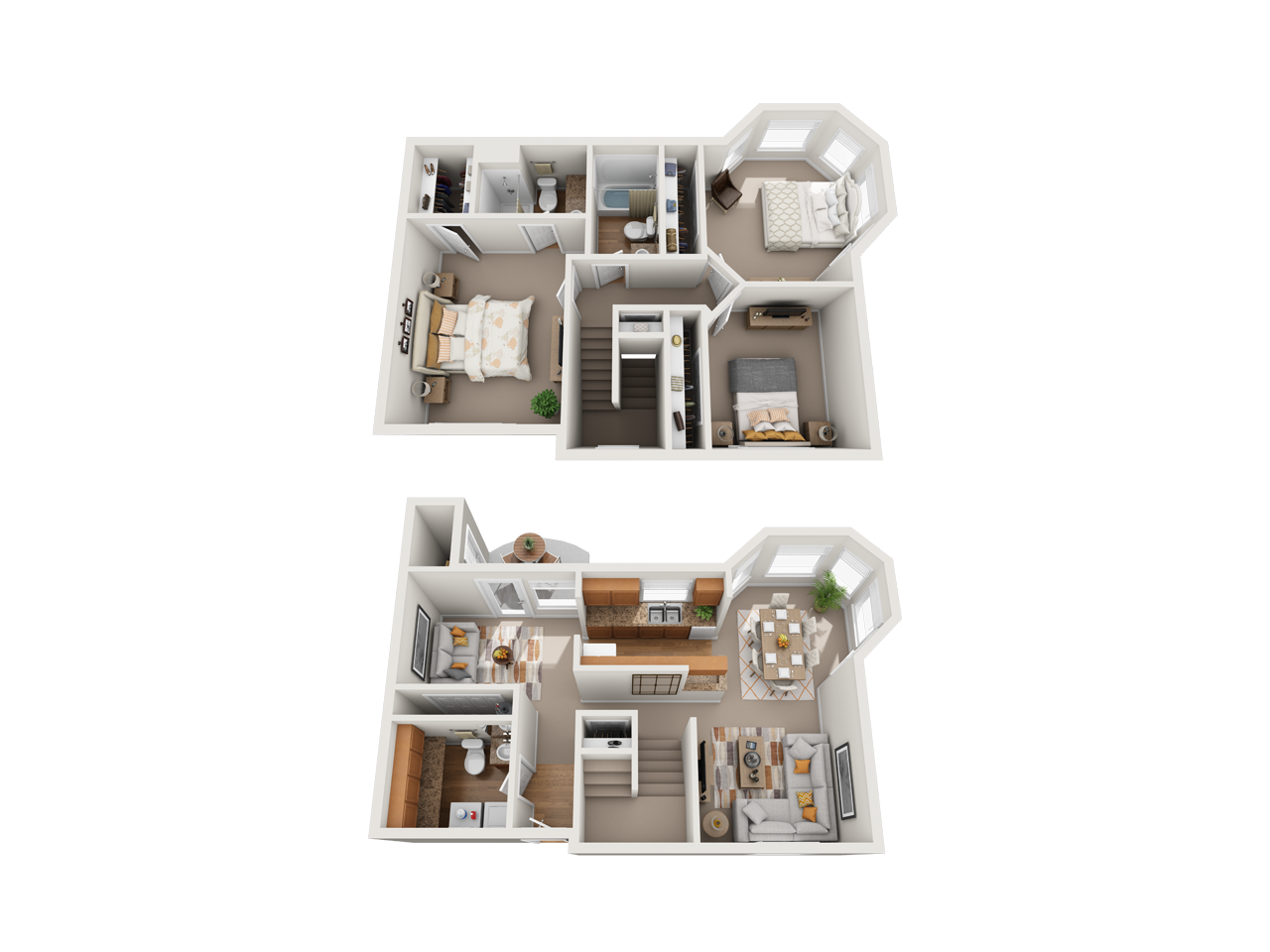 Floor plan for 3 beds, 2.5 baths, 1575 sqft